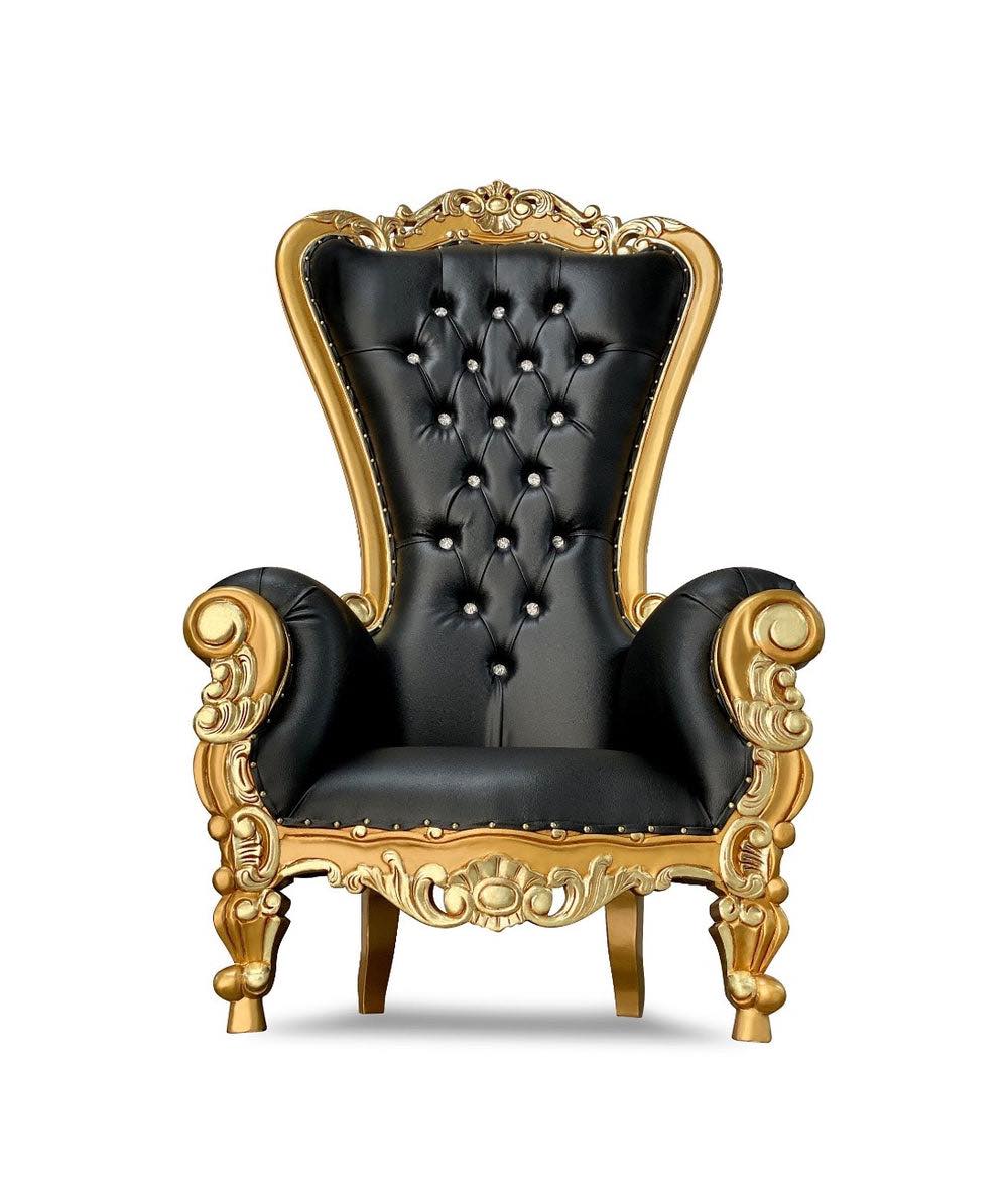 Black and Gold Single Throne Rental