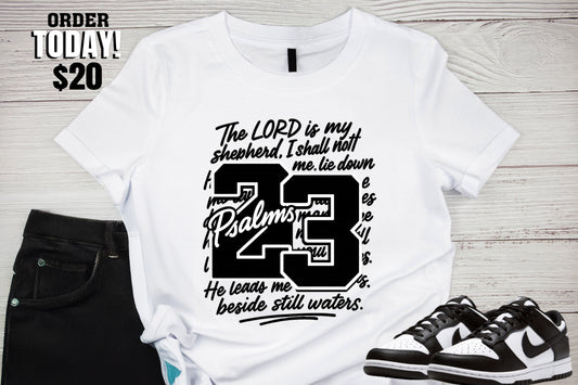 Psalms 23 Shirt Panda Style with Script
