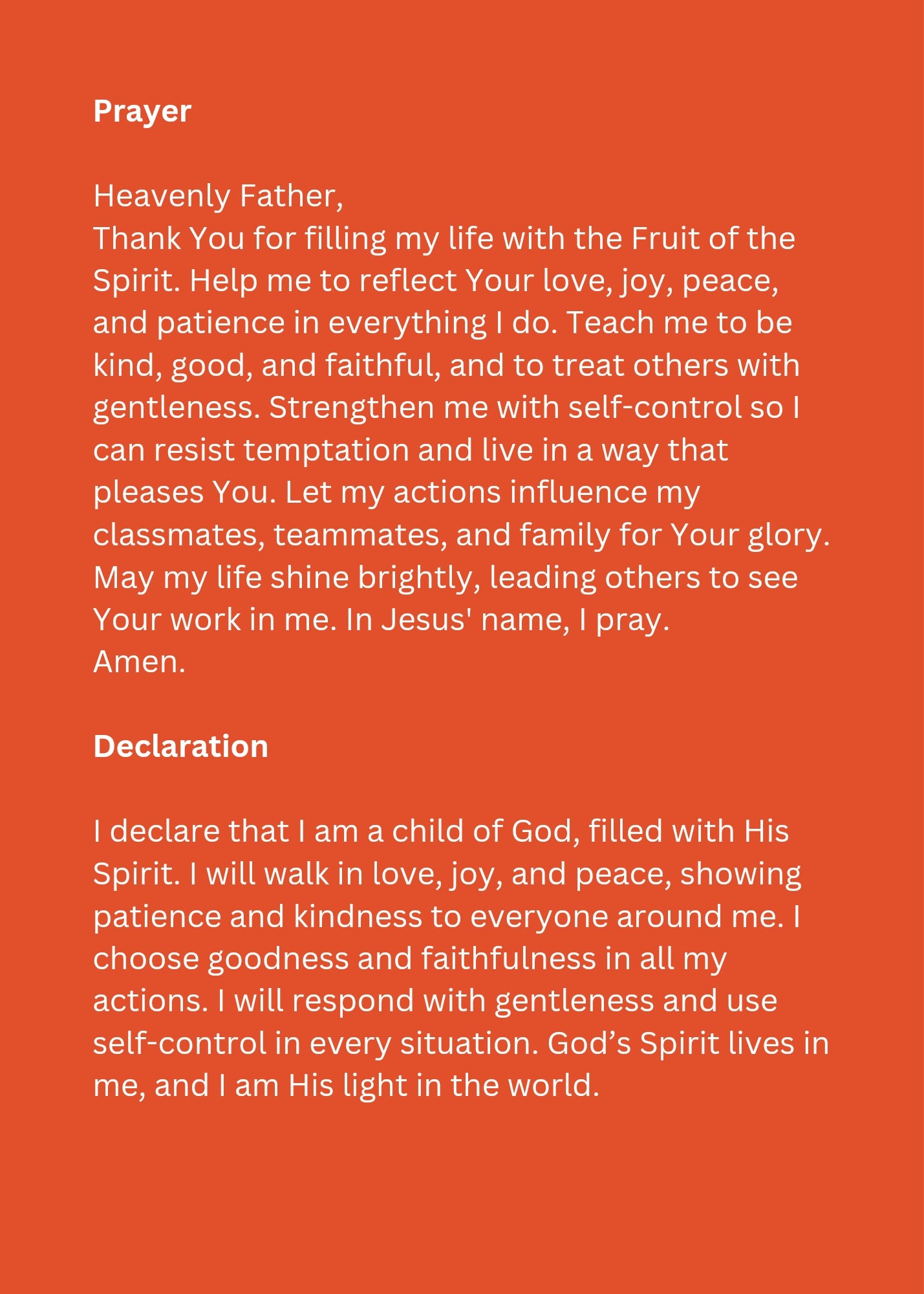 FRUIT OF THE SPIRIT BIBLE LESSON